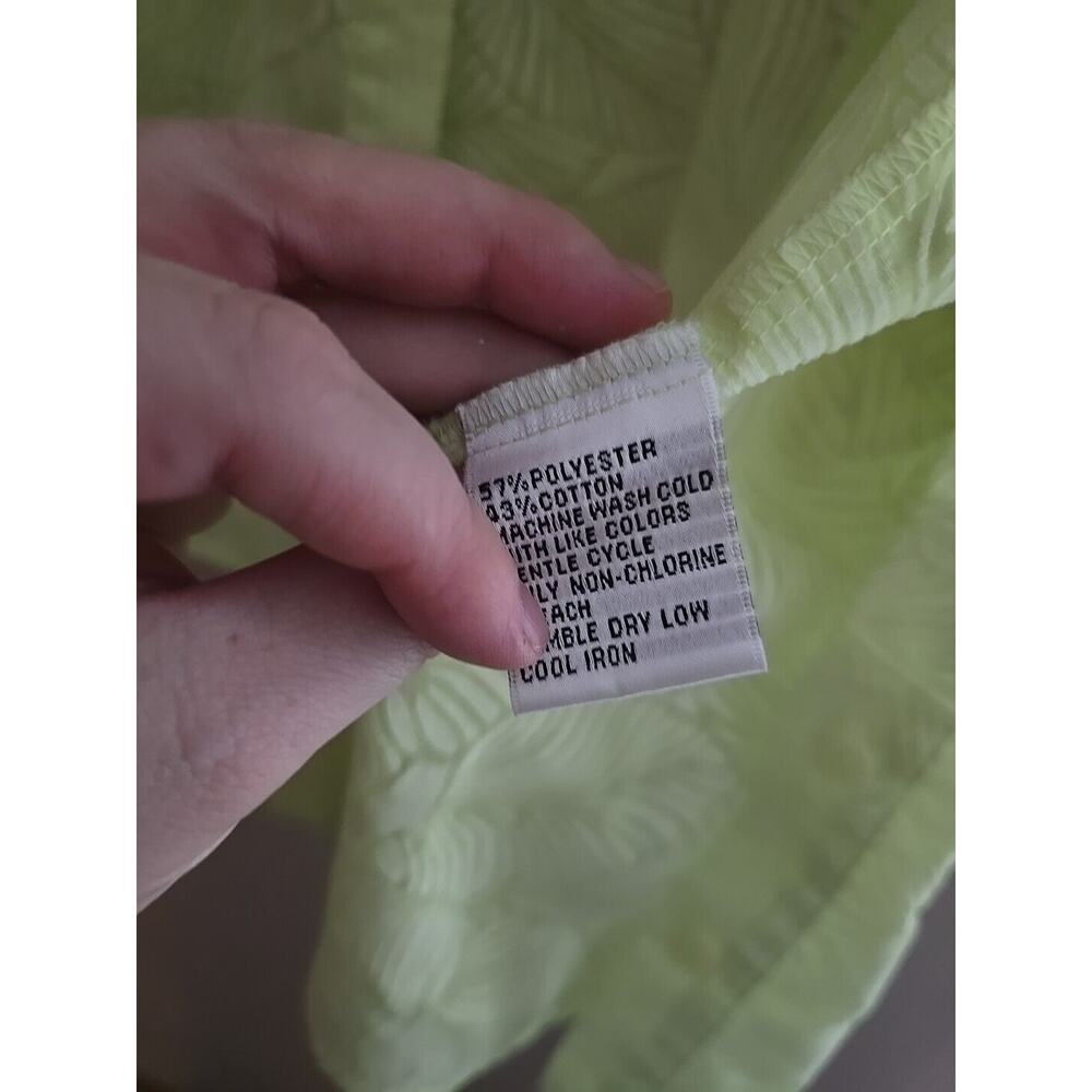 Talbots Green Leaves Print Semi-Sheer Button Front‎ Long Sleeve Top Womans Sz 16 - Picture 5 of 5